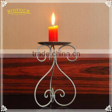 wrought iron candle stick white metal candle holder for home deco