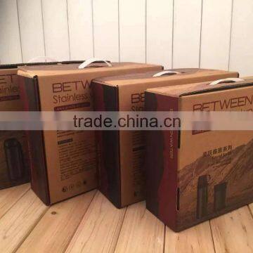 Custom Printed Corrugated paper box with handle