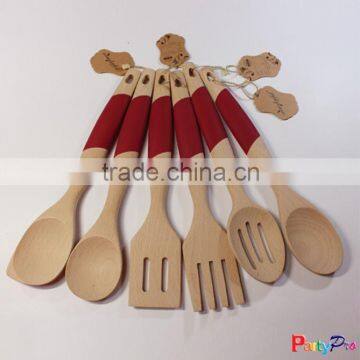 FSC/FDA High Quality 6PC Set Cooking Wood Kitchen Utensil