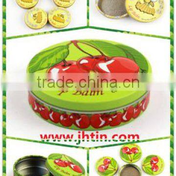 Alibaba China dongguan high quality small lip gross tin box/round tin box