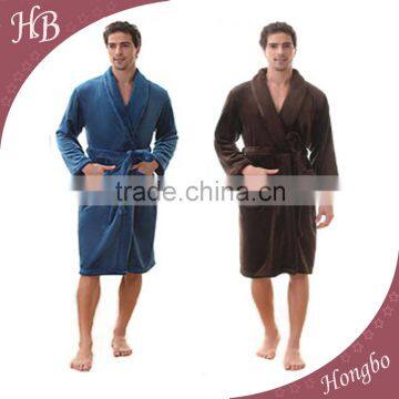 Unisex Home Hotel Spa Microfiber Fleece Bathrobe Gown photo-3