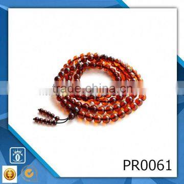 108pcs lava beads necklace natural-sandalwood beaded necklace mala buddist prayer beads yellow islamic wood prayer beads