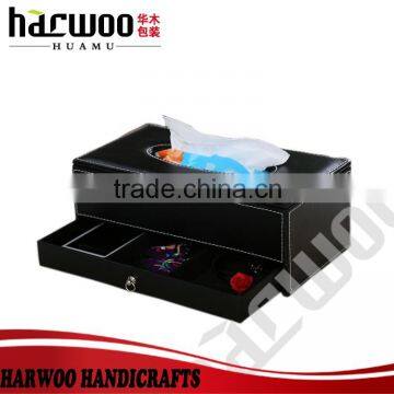 tissue box with drawer,pu leather tissue drawer,2016 new design tissue box