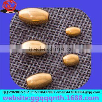 metal brass solid punch drilled straight hole golden ellipse flash salad sand dull polish oval beads