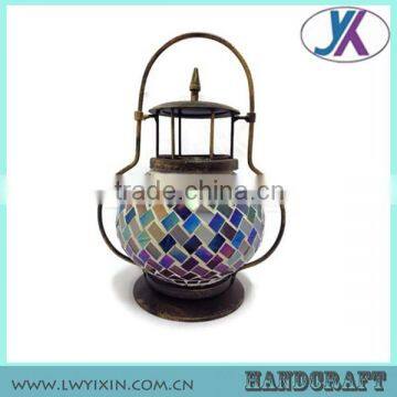 Handmade Glass Mosaic Moroccan Garden Lantern-Moroccan Home Decor Indoor Glass Lantern photo-5