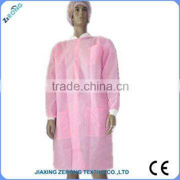 pink color nonwoven Disposable SMS Dental Lab Coat uniform