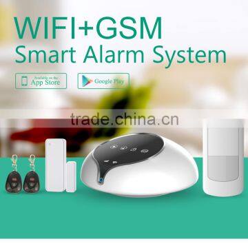 Wireless GSM home security WiFi network Alarm System & Android+IOS APP house security monitor GSM WiFi alarm system