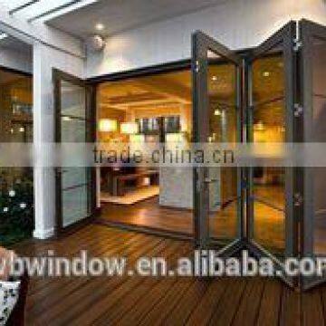 Folding door price PVC/UPVC horizontal accordion glass doors with grills,PVC/UPVC windows and doors