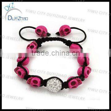 Fashion skull shamballa bracelet