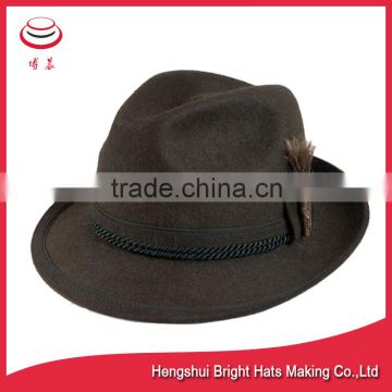 2016 Fashionable Wool Felt Fedora Hats Hunting Hats