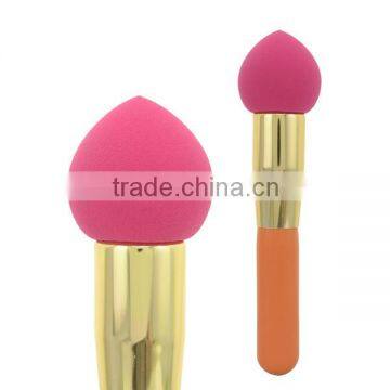 2014 new designer latex-free teardrop sponge, makeup sponge stick, red sponge brush