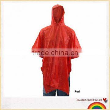 High quality hooded PVC rain plastic poncho