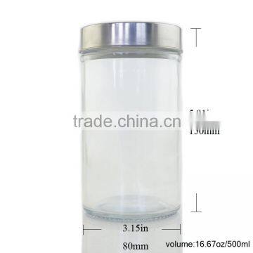 Glass honey jar with metal lid 500ml