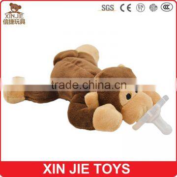cute monkey plush baby pacifier toy
