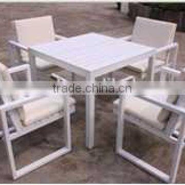 plastic wood table setstainless steel dinning set