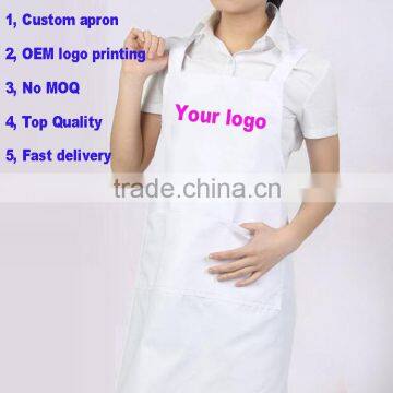 no moq custom apron promotional custom printed emboridery printing white apron bathtub custom apron with your logo                        
                                                Quality Choice