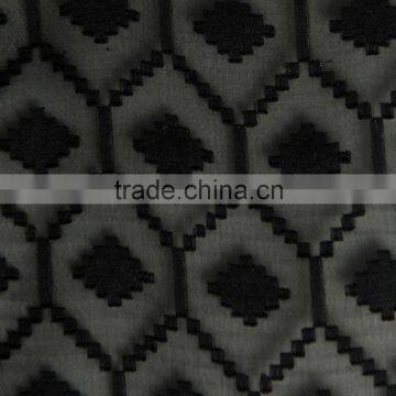 plain dyed 100% polyester chiffon dobby fabric geometric jacquard pattern