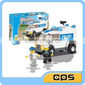 Police car plastic building blocks toys with low price