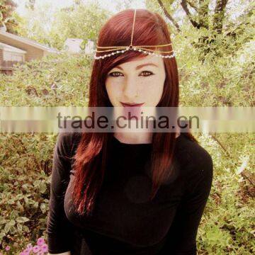 2015 fashion hair jewelry with hat, lace and feather,head jewelry