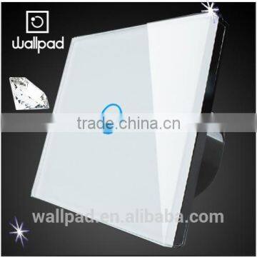 Wallpad Modern LED Waterproof White Crystal Glass 110~250V 1 gang 1 way Touch Screen Light Control Wall Switch