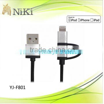 2in 1usb cable for iphone6 usb cable and micro usb cable