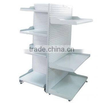 Double side adjustable display supermarket shelves