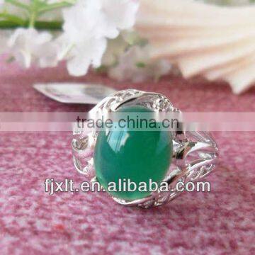 New Arrival Fashion Design 925 Sterling Silver Large Chalcedony Ring