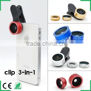 new products 2016 phone camera lens kit 198 degree super fisheye 0.63x super wide 15x macro selfie lens for iphone 6