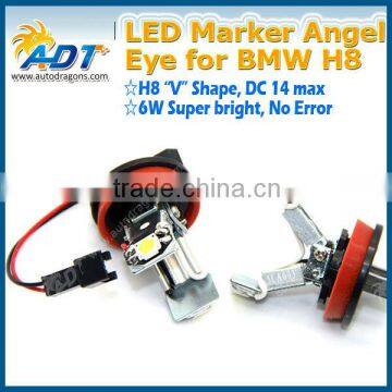 Super white V shape H8 led marker angel eye work for BMW E92