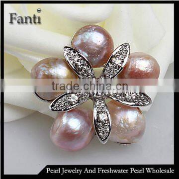 Baroque pearl brooch/natural freshwater pearl brooch