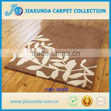 Western style acrylic poly leaf pattern home decor hand tufted rug for living room