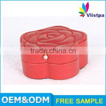 High-standard custom Red packaging box pvc leather jewelry box