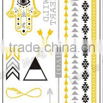 Jewelry Gold and Silver Body Metallic Temporary Tattoo Stickers