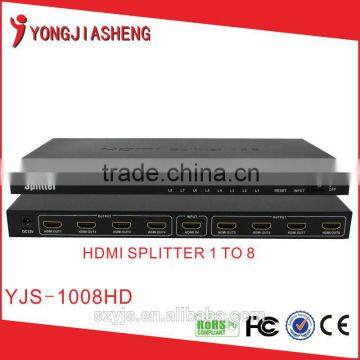 high quality full HD 1x8 coaxial cable to hdmi splitter