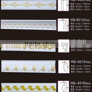 china interior wall decorative panel moulding/polyurethane pu foam chair rails