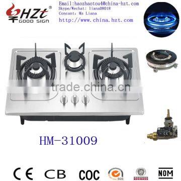 New Design Kitchen Appliance 710mm SS 3 Burner Gas Stove