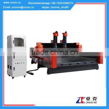 2 heads Z 500mm granite marble stone cnc router machine ZK-1530-2 1500*3000mm