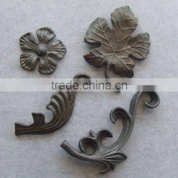 ornamental wrought iron casted iron flowers and leaves used on fence,stairing,gate