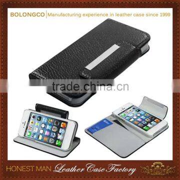 High quality PU leather flip cover mobile phone case for iphone 5 5S wholesale                        
                                                Quality Choice