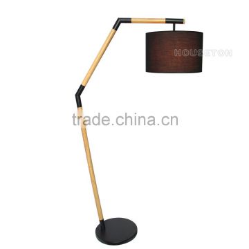 Home creative decor black fabric wood arm retro floor lamp,Fabric wood arm retro floor lamp,Retro floor lamp F3029