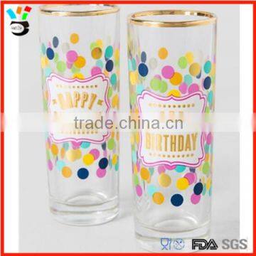 customized printing birthday gift gold shot glasses