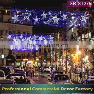 Customize commercial ramadan street decoration with star and moon