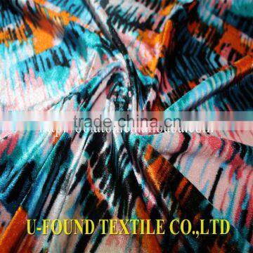 95% POLYESTER 5%SPANDEX HIGH VELOUR CUSTOM PRINTED VELVET FABRIC FOR SALE