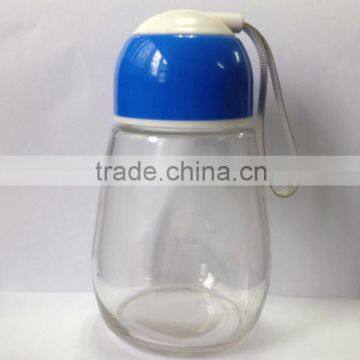 450ml creative portable glass water bottle/sports cup with pp cap