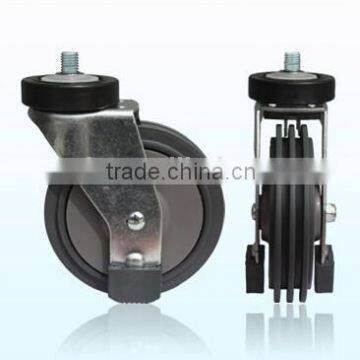 RH-STC5E-03 high quality TPU casters supplier 5'' triple elevator wheels for Shopping Cart Elevator casters On Sale