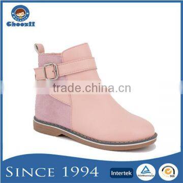 Competitive Price Hot Pink Durable Rubber Sole Kids Leather Boots
