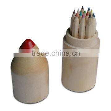 OEM Eco-friendly Natural wood Jumbo color pencil in wood box