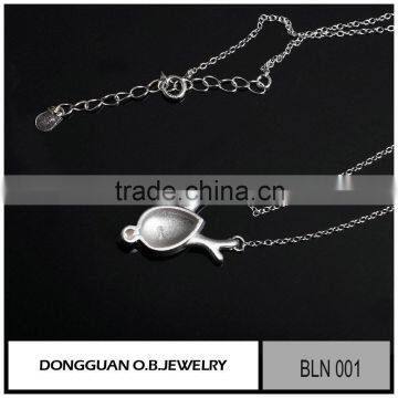 2016 Popular 925 Sterling Silver Rhodium Matte Necklace photo-2