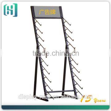 retail store metal movable wood flooring tile display shelf rack with brand HSX-S0183