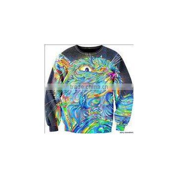 2016 wholesale fashion mens custom 3d sweatshirt fleece fabric factory